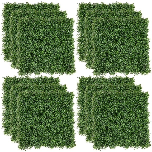 Gymax 12 Pcs Faux Boxwood Panels w/ Insertable Branches Privacy Hedge Screen 20'' x 20''