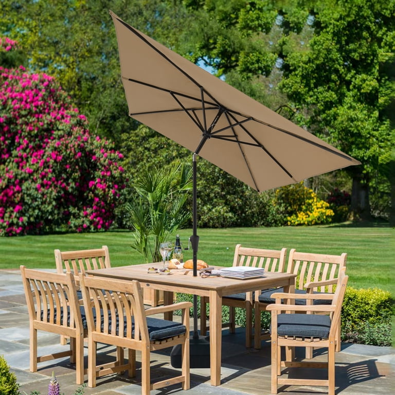 cobana patio umbrella COBANA 107.70 Inches Dark Blue Rectangle Market Patio Umbrella, Durable  Frame