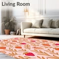 thumbnail image 2 of ODIKA 8'x10' Machine Washable Non-Slip Area Rug, Charming Fruit Meadow Interlocking High Traffic Rug with Pad, Pink, 708846, 2 of 8