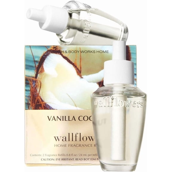 Bath and Body Works New Look! Vanilla Coconut Wallflowers 2-Pack Refills