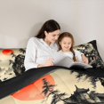 thumbnail image 4 of Manfei Zen Red Sun Cliff Twin Comforter Sets for Girls Women, Chinese Temple Bedding Set, Beige Black Red, Black Reversible 2pcs, 1 Comforter and 1 Pillowcase, 4 of 6