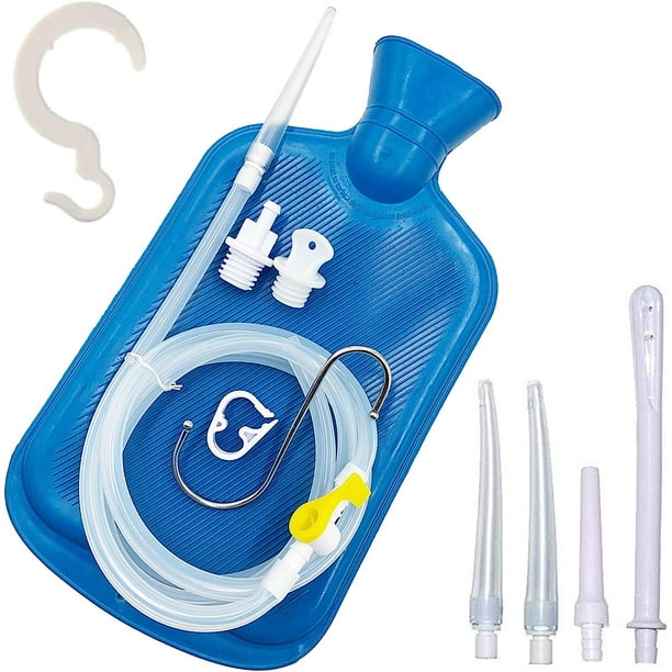 2L para enemas de limpieza de desintoxicación de colon Kit de bolsa de enema de silicona para limpieza de colon Bolsa de enema de café Kit de bolsa de enema reutilizable