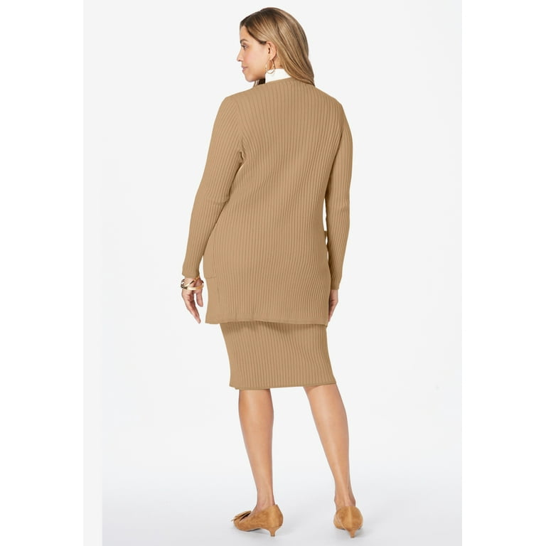 Jessica London Women s Plus Size 2 Piece Sweater Skirt Set Walmart