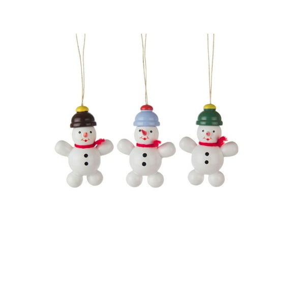 Alexander Taron Set of 3 Snowmen Dregeno Christmas Hanging Ornaments 2"