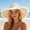 Beige, variant on Women Wide Brim Straw Sun Hat Frayed Edge Beach Hat Floppy Summer Hat Packable Foldable UV Style Sun Protection Hat for Vacation Travel Outdoor