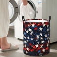 thumbnail image 5 of Goofa Red Blue White Stars Printed Circular Hamper,Laundry Basket with Handles,Storage Baskets Foldable,Large Capacity Laundry Hamper-, 5 of 6