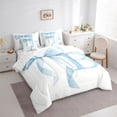 thumbnail image 2 of Erosebridal Blue Bowknot Bedding Comforter Set for Girls, Monogrammed B Full Bedding Set, Reversible 7-Piece, 2 of 6