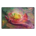 thumbnail image 3 of WOBOGO Hand Holding A Rose Carpet Non-Slip Rugs Soft Doormat 60×39in Living Dining Room Bedroom Decorative, 3 of 7