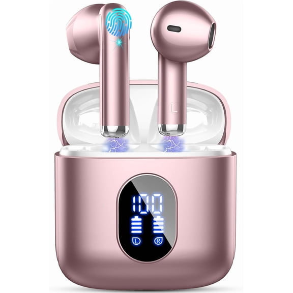 Wireless Earbuds, in Ear Headphones with 4 ENC Mics, Bluetooth 5.4 Ear Buds Hi-Fi Stereo, 36H Playtime Earphones with USB-C Charging Case, 3g Lightweight, IP7 Waterproof Headset for Work/Running