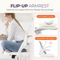 thumbnail image 6 of NEO CHAIR Office Desk Gaming Ergonomic Computer Chair with Lumbar Back Support Adjustable Height Swivel Rolling Wheels Flip-up Arms Mesh Chair for Home Vanity (Ivory), 6 of 8