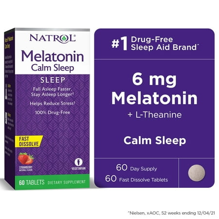 UPC 047469060466 product image for Natrol Melatonin 6mg Calm Sleep  Sleep Support  Strawberry Fast Dissolve Tablets | upcitemdb.com