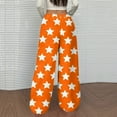 thumbnail image 4 of Flannel Pajama Pants Women Baggy Wide Leg Fleece Lounge Pants Loose Fit Star Print Pants 2025 Fashion Holiday Party Elastic Waist Trousers Saffron M, 4 of 5