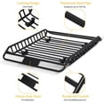 thumbnail image 5 of Ladcaser Roof Rack Rooftop Cargo Carrier Steel Basket, 63" x 43", 220 lbs Capacity, Car Top Luggage Holder for Pickup Trucks & SUVs, 5 of 8