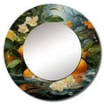 thumbnail image 2 of Designart "Twisting Orange Tropical I" Fruits Round Mirror Wall Decor Traditional - Large Orange Round Office Mirror - Round Mirror - 36" x 36", 2 of 6
