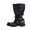 Black, variant on Women's Boots Street Style Punk Knee-High Boots With A Super High Heel And Round Toe Featuring A Belt Buckle Black