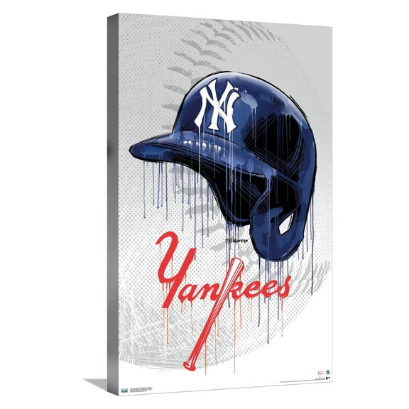 MLB New York Yankees - Drip Helmet 20 Canvas Wall Poster, 14.725" x 22.375"