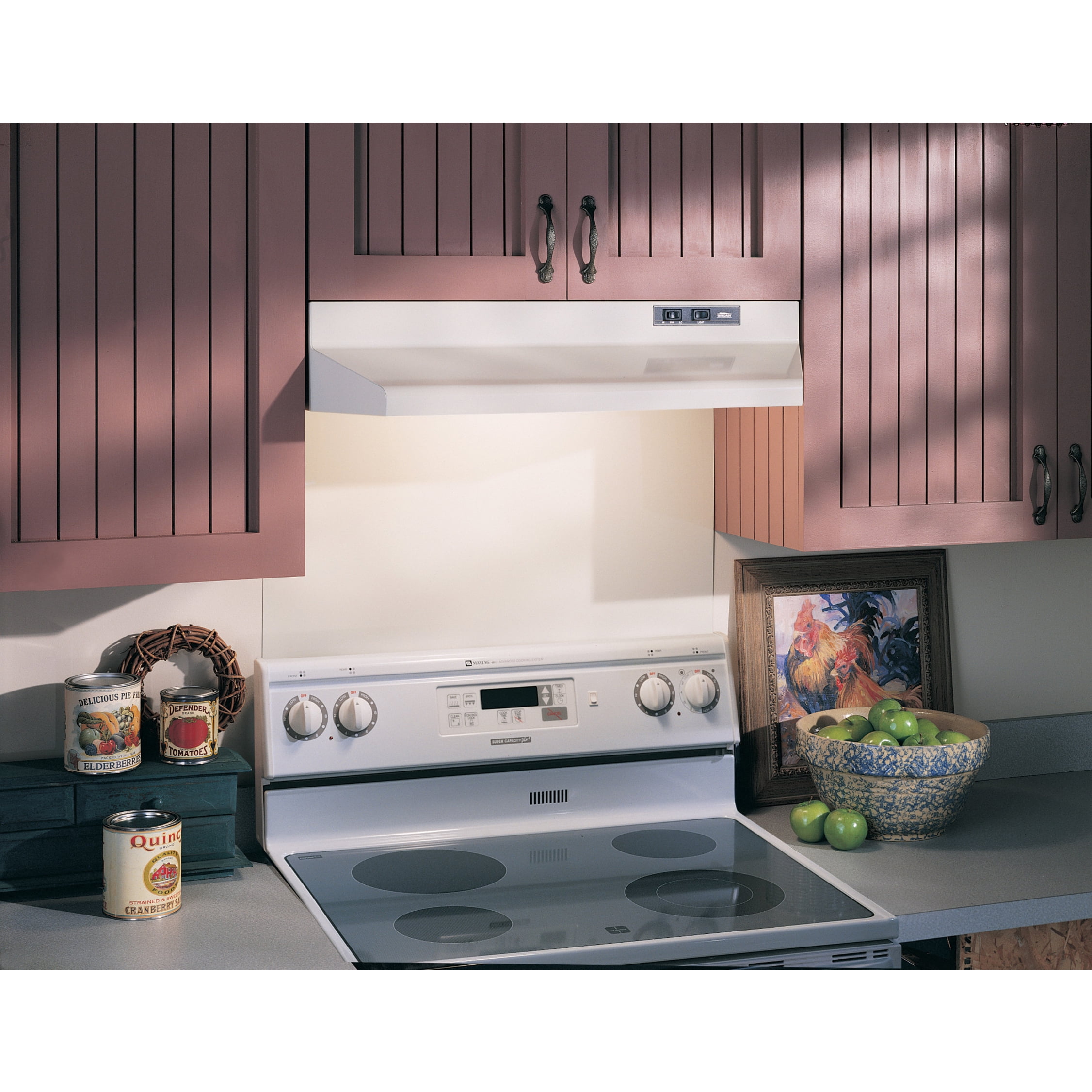 42 Inch Under Cabinet Range Hood White Externally Vented 160 CFM Kitchen Stove for sale online 