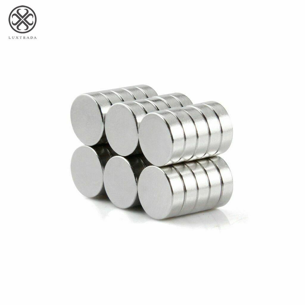 Luxtrada Lots 100packs 6mm X 3mm Neodymium Disc Strong Rare Neodymium Earth N52 Small Fridge Magnets