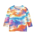 thumbnail image 5 of Maean Girls Kids Blouse 3/4 Sleeve Crewneck Summer Tshirts Girl Causal Tie Dye Graphic Shirts Tops, 5 of 5