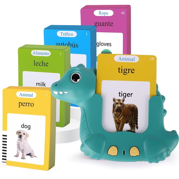 Tarjetas didácticas parlantes HUBFIVY en español/inglés, 224 palabras a primera vista