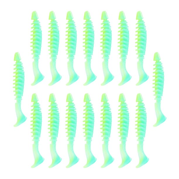 Señuelos Blandos Sharpla 16 Piezas 2 Pulgadas Azul Verde
