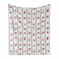 thumbnail image 1 of Shabby Flora Soft Flannel Fleece Throw Blanket, Vertical Borders Rose Blooms Cottage Country Cabin Design, Cozy Plush for Indoor and Outdoor Use, 60" x 80", Dark Coral Baby Blue, by Ambesonne, 1 of 6
