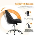 thumbnail image 4 of Alden Design Modern Tufted Faux Leather Home Office Armless Desk Chair, Black, 4 of 6