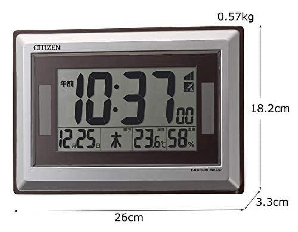Citizen Wall Clock Radio Digital Solar Assist Power Supply R182 Standing  Combined Green Purchasing Law Compliant Product Silver CITIZEN 8RZ182-019  8RZ182-019