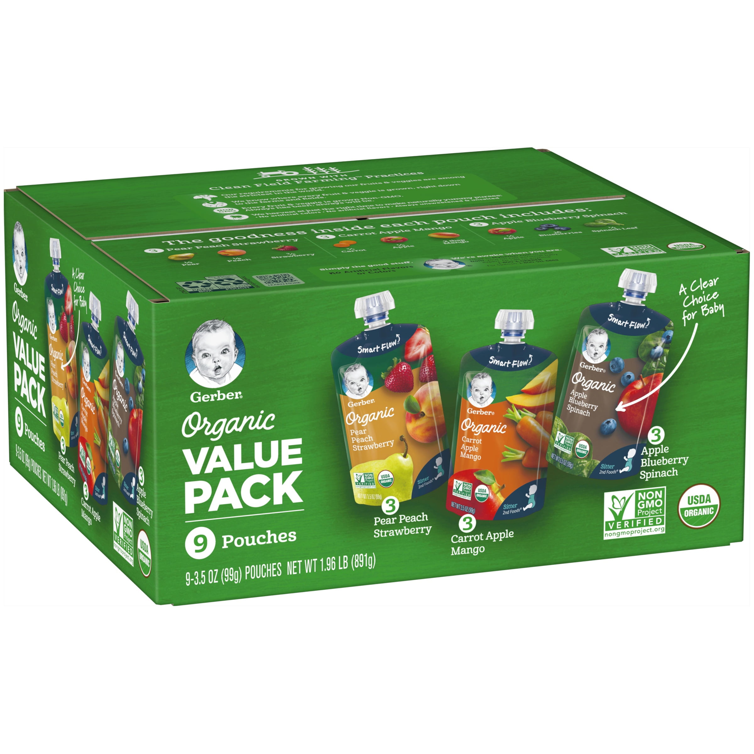 gerber organic apple blueberry spinach