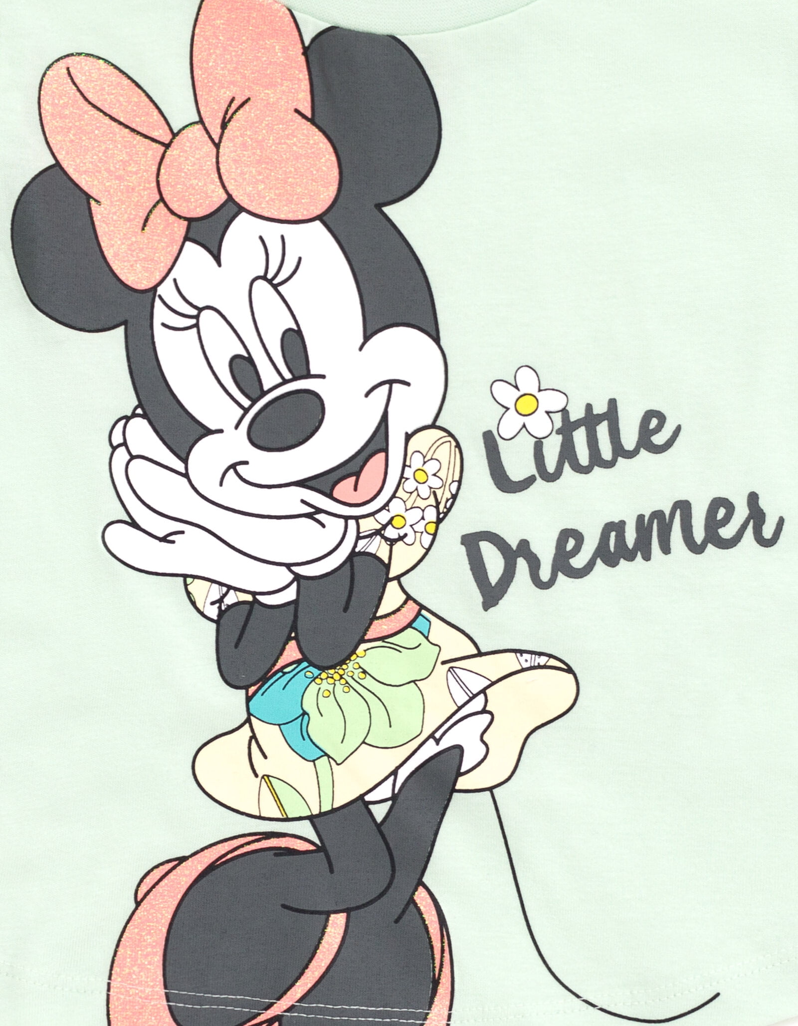 Disney Minnie Mouse Little Girls' 2-Piece Tee and Shorts Set Minnie Green Yellow