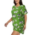 thumbnail image 2 of Picia Cows With Calfs Green Pajamas Sets for Women Soft Short-Sleeved Pjs with Lounge Shorts Two Piece Sleepwear-XX-Large, 2 of 9