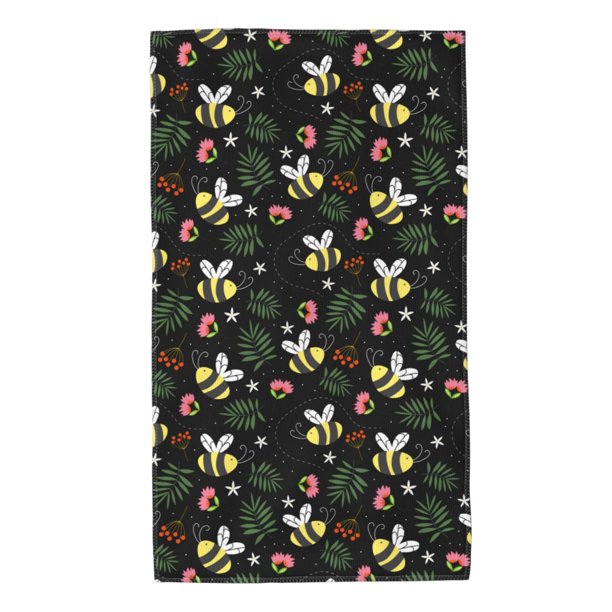 Balery Bees Toalla de Microfibra Premium con Estampado – 27.5x16 pulgadas, Alta Absorción, Suave y Aterciopelada, Secado Rápido