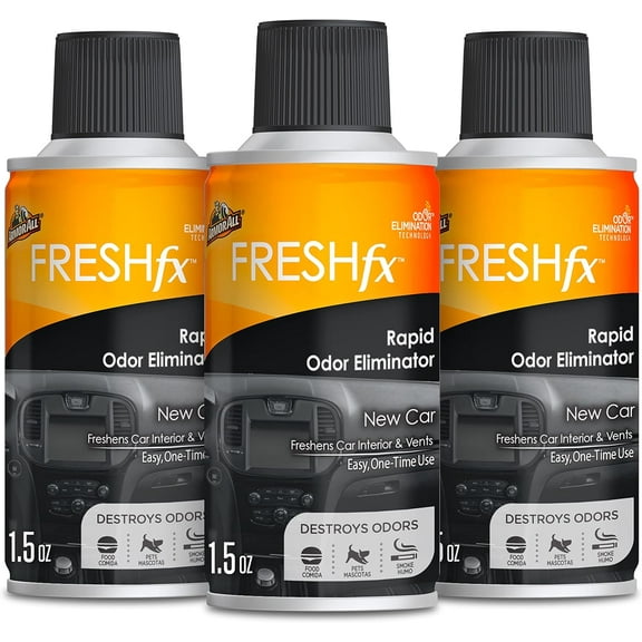 Armor All Rapid Odor Eliminator, Can Air Freshener, Freshfx New Car Scent, 3 Pack