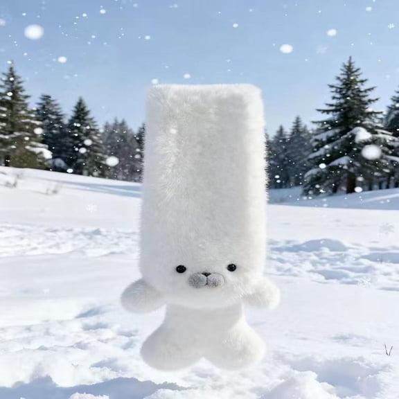 Cute Seal Scarf Children Student Cross Furry Scarf Neck-protecting Kawaii Girls Winter Warm Plush Scarf
