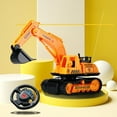 thumbnail image 3 of SIYTUAU 2 Channel Remote Control Excavator Toy With Lights Yellow Abs Plastic Large Construction Vehicle For Boys Engineering Toy Gift Engineering Car, 3 of 9