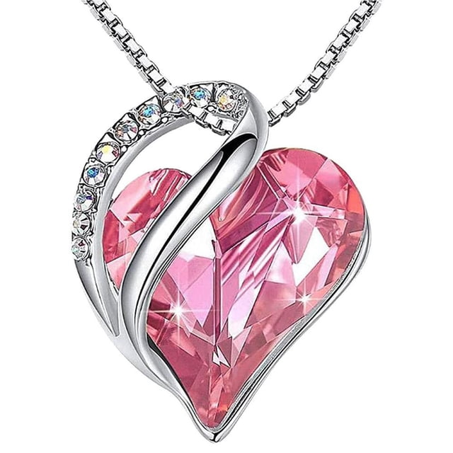 Collar De Corazón De Amor, Collar Con Colgante De Corazón De Cristal Para Mujer, Regalos De Joyería Para Mujer Cateissary AP007558-02