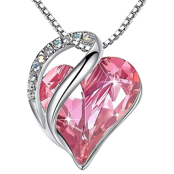Collar De Corazón De Amor, Collar Con Colgante De Corazón De Cristal Para Mujer, Regalos De Joyería Para Mujer Scienceny AP007558-02