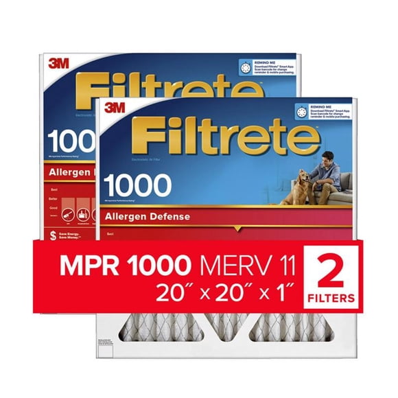 Filtro de aire Filtrete 9802-2PK-HDW, 20 x 20 x 2 cm, 1 MERV (paquete de 3)