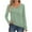 Green, variant on ZyeKqe Womens Long Sleeve Shirts Casual V Neck Top Solid Color Loose Fitting Tees TopFall Clothes
