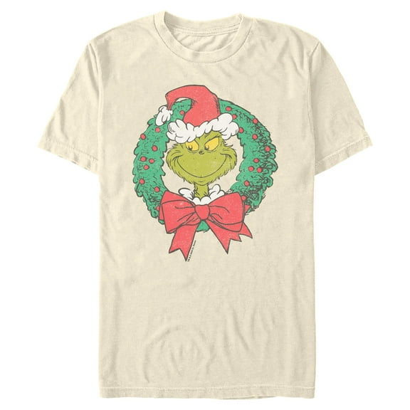 Mens The Grinch Mean One Christmas Wreath T Shirt