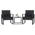 thumbnail image 1 of Conjunto de Muebles para Patio Exterior Flamaker de 3 Piezas en Ratán Sintético Negro, 1 of 7