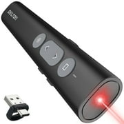 Delton LP21 2.4GHz Wireless Presenter Remote, Computer Presentation Clicker with Hyperlink & Volume Remote Control, Laser Pointers for Presentations for PowerPoint slide/Google Slide/PPT