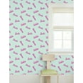 thumbnail image 2 of Barbie Logo Mix Removable Vinyl Wallpaper, Robin's Egg, 2 of 3