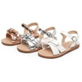 thumbnail image 6 of Apakowa Girls Sandals Bowknot Girls Beach Open-Fingered Sandals (Color : Silver, Size : 8 Toddler), 6 of 7