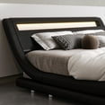 Allewie Full size WaveLike Curve Deluxe Upholstered Modern Bed Frame