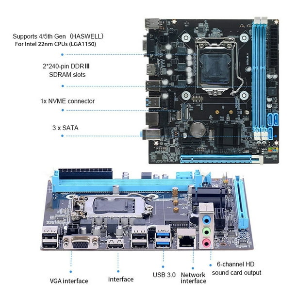 H81 Motherboard, Micro ATX Dual Channel DDR3 Computer Motherboard