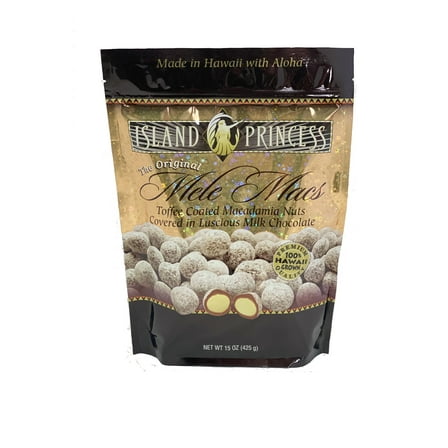Island Princess Mele Macs-Milk Chocolate Toffee Macadamia Nuts, 15 oz. 46 Pieces
