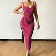 thumbnail image 1 of Gspmoly Robes pour Femmes Grande Taille, Mode Femmes Été Décontracté Uni Col en V Camis Sans Manches Gilet Longue Robe Robe de Cocktail Aubaines, 1 of 6