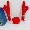 thumbnail image 3 of Cuernos y nariz de reno: adornos navideños para el coche: kit de decoración de accesorios para fiestas de coches, 3 of 5