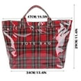 thumbnail image 2 of Large PVC Tote Bag for Women, Clear Plastic Handbags, Casual Work Travel Plaid Design Plastic Carryall Shoulder Bag, Clear Shopping Hobo Bag, Winter Fall Fashion Kraft Paper Tote Bag, 2 of 8